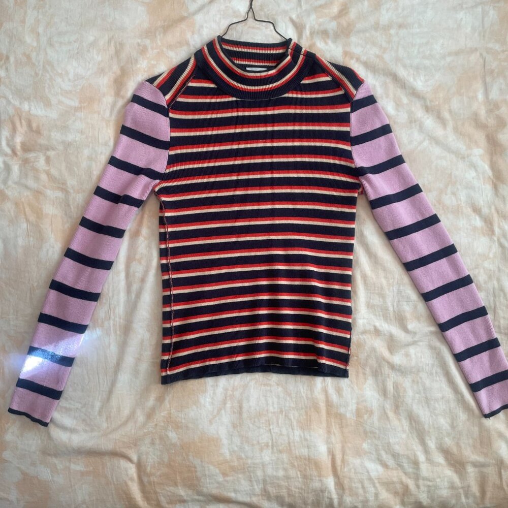 BDG Small Striped Mockneck Sweater